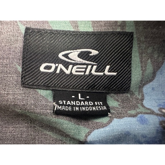 O'Neill Expressions Men's Large Short Sleeve Button Down Shirt Floral Hibiscus - Picture 3 of 9